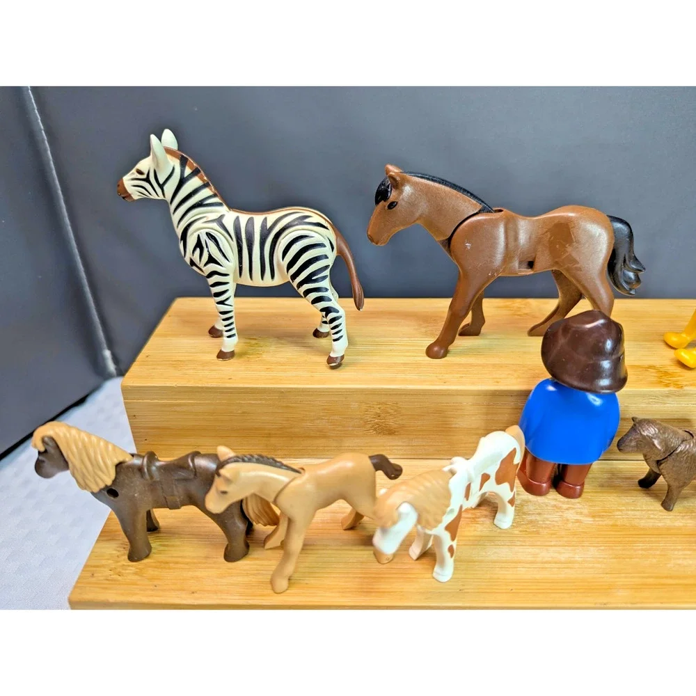 Playmobil Mixed Animals Lot Zebra Horse Deer Tapir Sheep Goat Figure 27pcs
